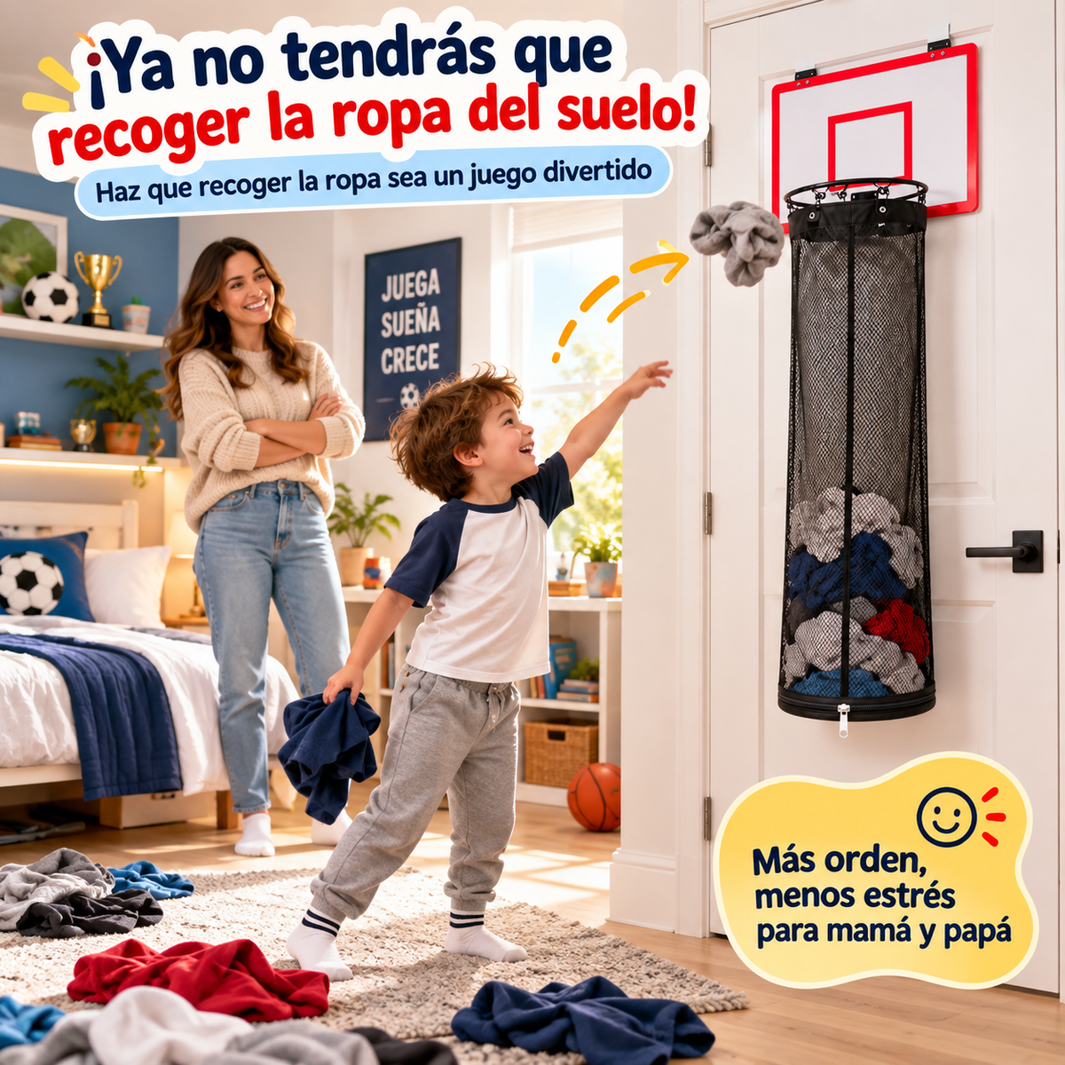 Tablero de basquetbol para ropa sucia